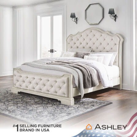 เตียงนอนขนาด 6 ฟุต ASHLEY FURNITURE HOMESTORE รุ่น ARLENDYNE/180 สีขาววินเทจ_9
