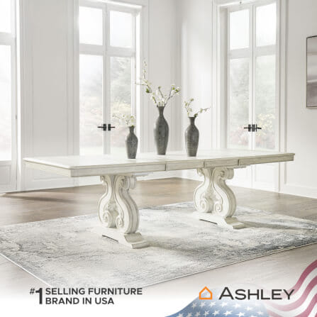 โต๊ะอาหาร ปรับขนาดได้ ASHLEY FURNITURE HOMESTORE รุ่น ARLENDYNE/183-275 สีขาววินเทจ_9
