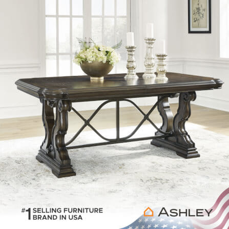 โต๊ะอาหาร ปรับขนาดได้ ASHLEY FURNITURE HOMESTORE รุ่น MAYLEE/183-275 สีน้ำตาลเข้ม_8