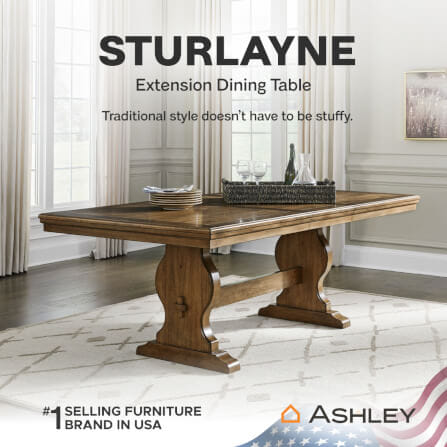 โต๊ะอาหาร ปรับขนาดได้ ASHLEY FURNITURE HOMESTORE รุ่น STURLAYNE/172-218 สีน้ำตาล_9