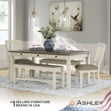 โต๊ะอาหาร ASHLEY FURNITURE HOMESTORE รุ่น BOLANBURG/182 สีขาววินเทจ_3