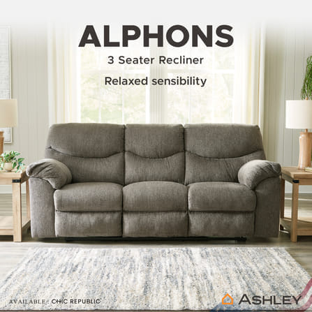 โซฟาปรับเอนนอน 3 ที่นั่ง ASHLEY FURNITURE HOMESTORE รุ่น ALPHONS/3RR สีน้ำตาล_8