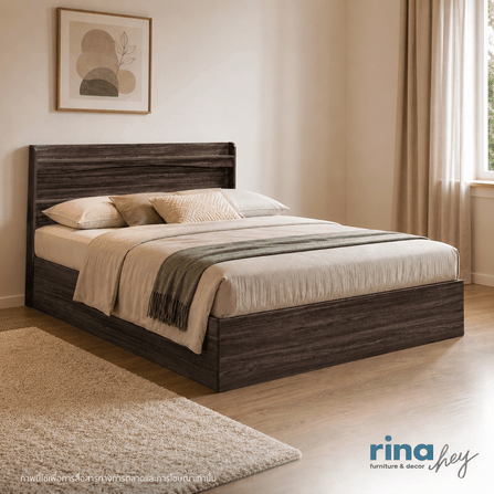 เตียง 5 ฟุต RINA HEY  รุ่น NORM/150 สีเวงเก้_8