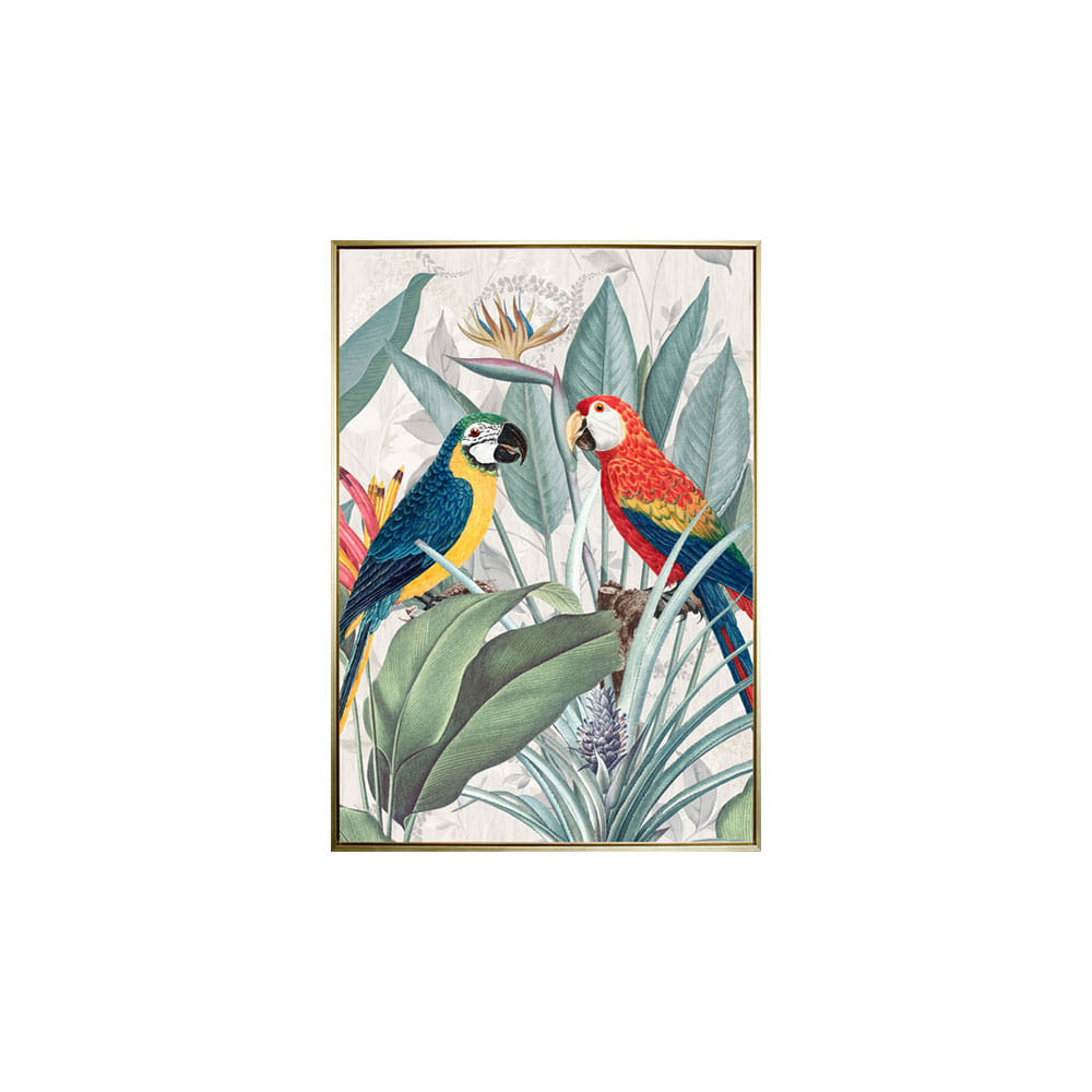 ภาพติดฝาผนัง CHIC REPUBLIC รุ่น PARROT PAIR-A/50X70 สีทอง/หลากสี_0