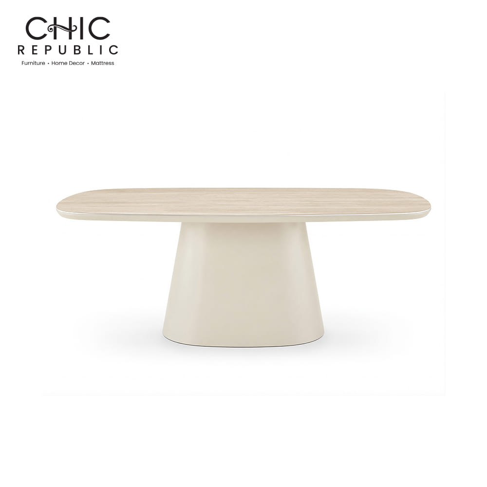 โต๊ะอาหารท็อปเซรามิก CHIC REPUBLIC VALENZO/180 180 ซม. สีครีม