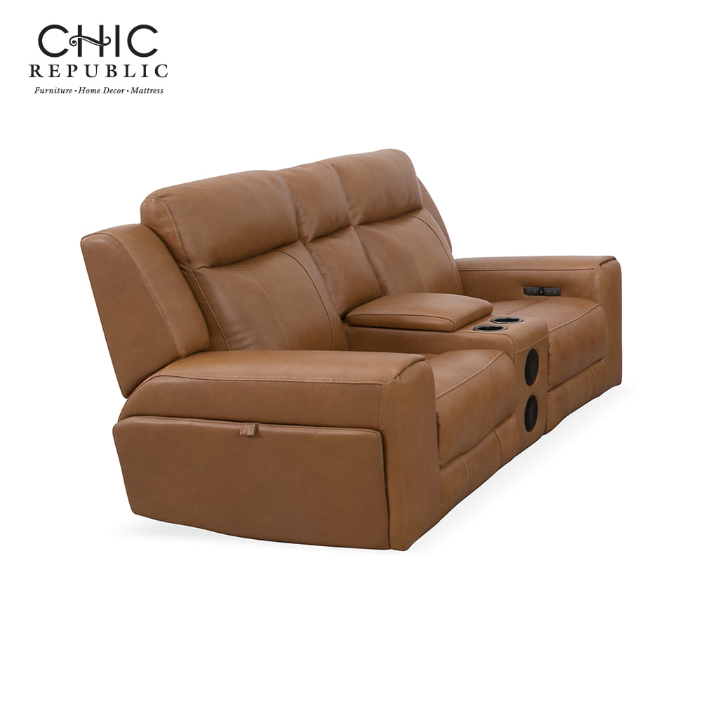โซฟาปรับเอนนอน 2 ที่นั่ง/ปรับด้วยไฟฟ้า CHIC REPUBLIC รุ่น FOSTER/2RRM สีน้ำตาล_0