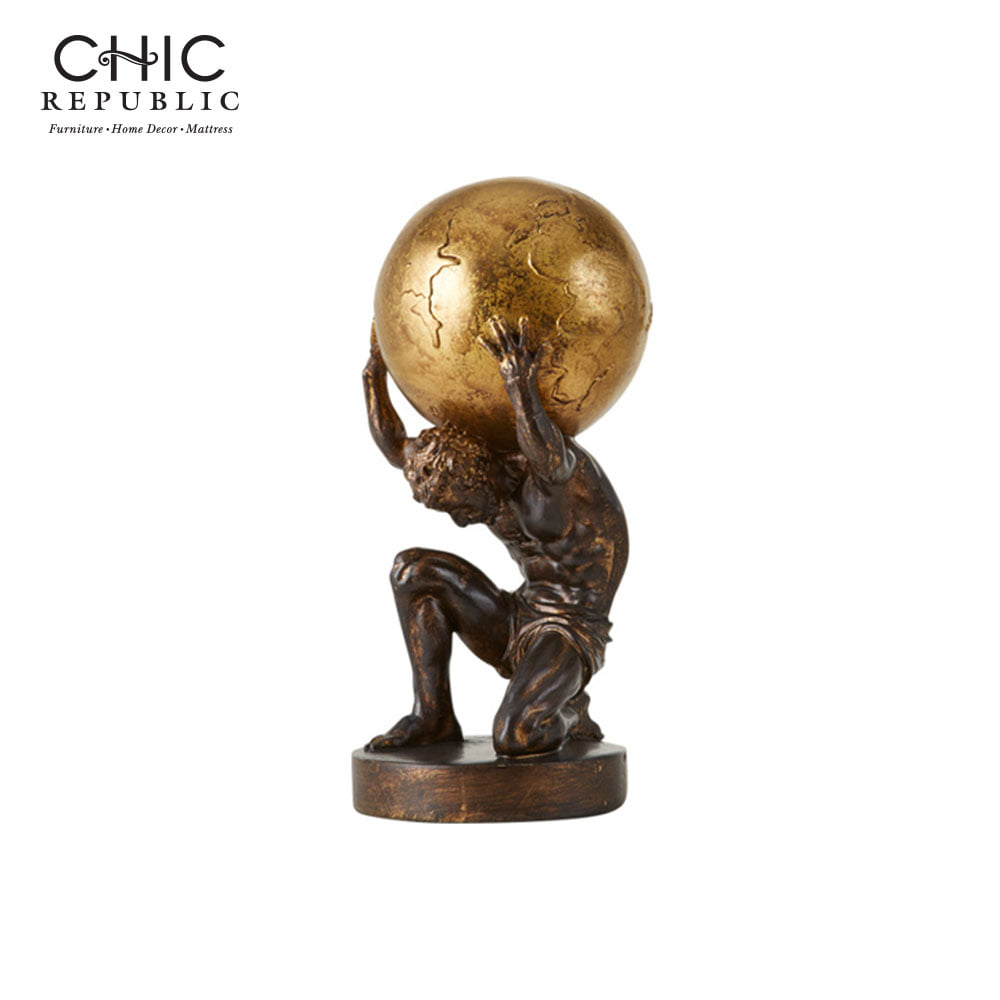 รูปปั้นตกแต่ง CHIC REPUBLIC THE WORLD สีทองวินเทจ_0