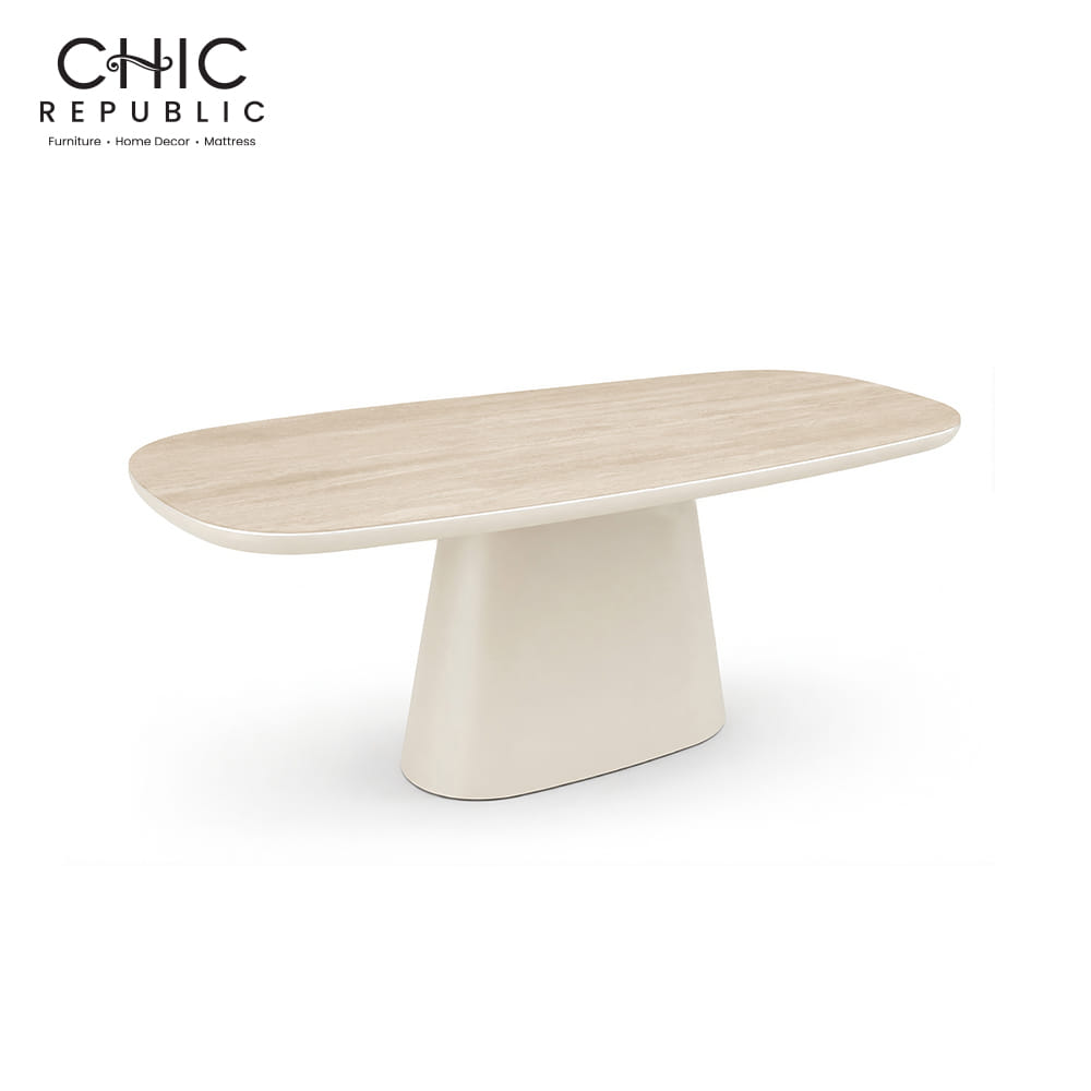 โต๊ะอาหารท็อปเซรามิก CHIC REPUBLIC VALENZO/180 180 ซม. สีครีม_1