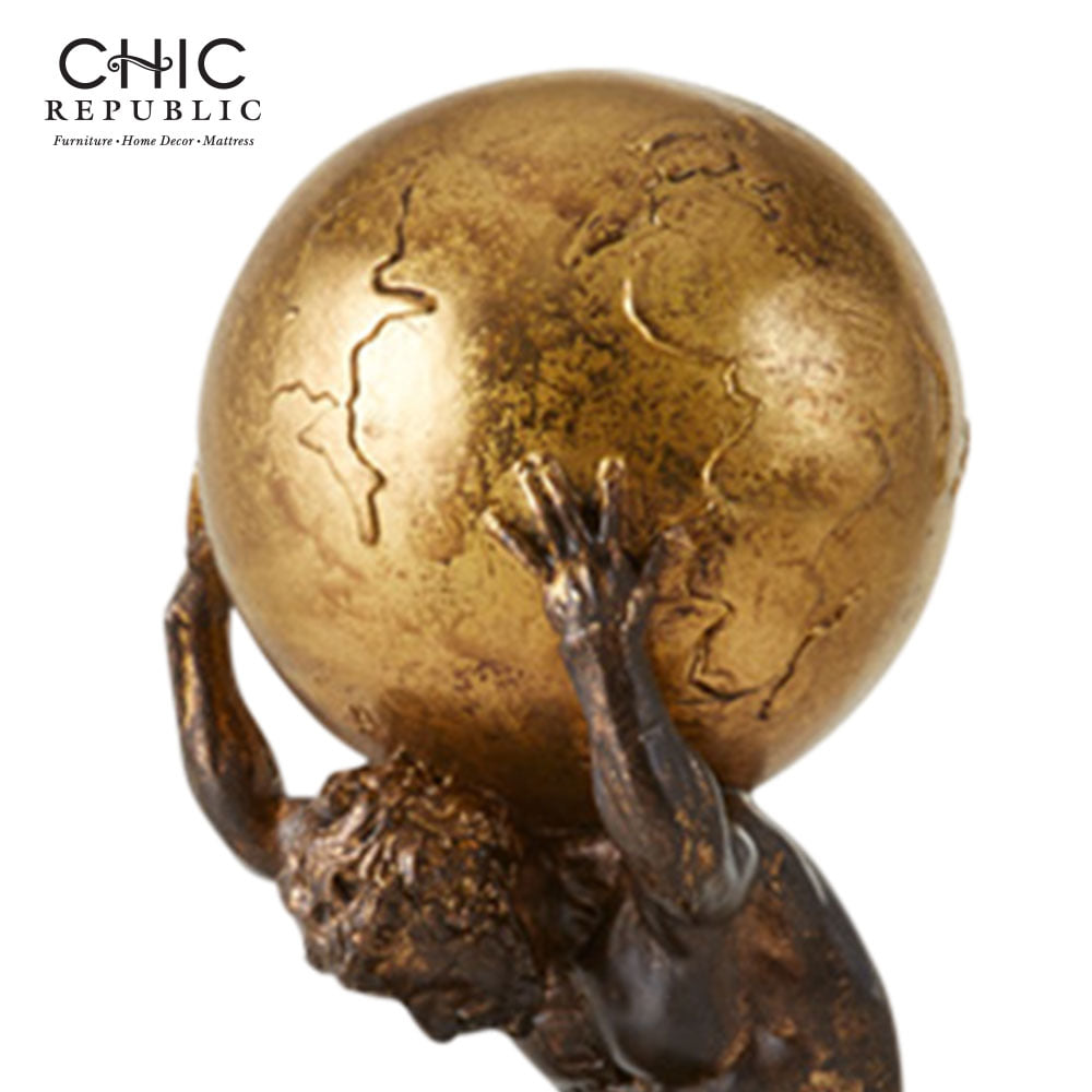 รูปปั้นตกแต่ง CHIC REPUBLIC THE WORLD สีทองวินเทจ_1