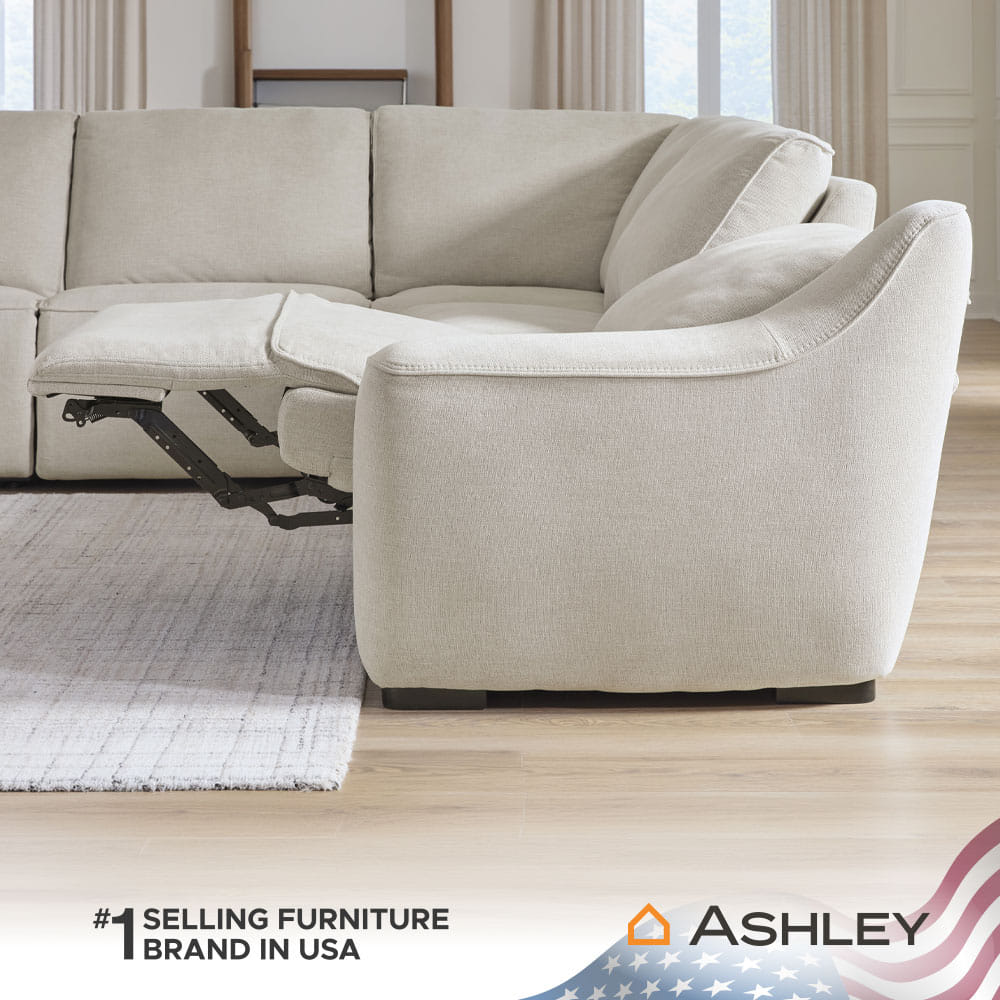 โซฟาเข้ามุมปรับเอนนอนไฟฟ้า ASHLEY FURNITURE HOMESTORE รุ่น LANTHAM/RRM สีครีม_4