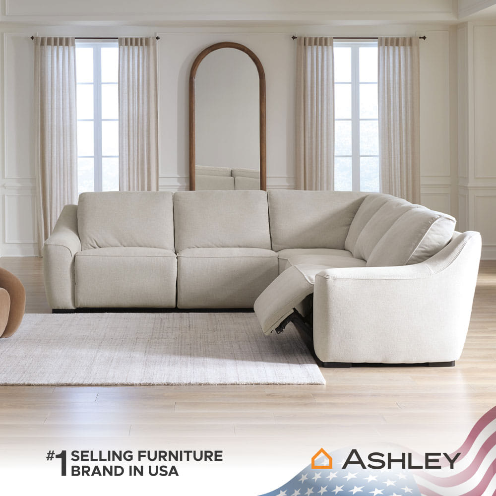 โซฟาเข้ามุมปรับเอนนอนไฟฟ้า ASHLEY FURNITURE HOMESTORE รุ่น LANTHAM/RRM สีครีม_6