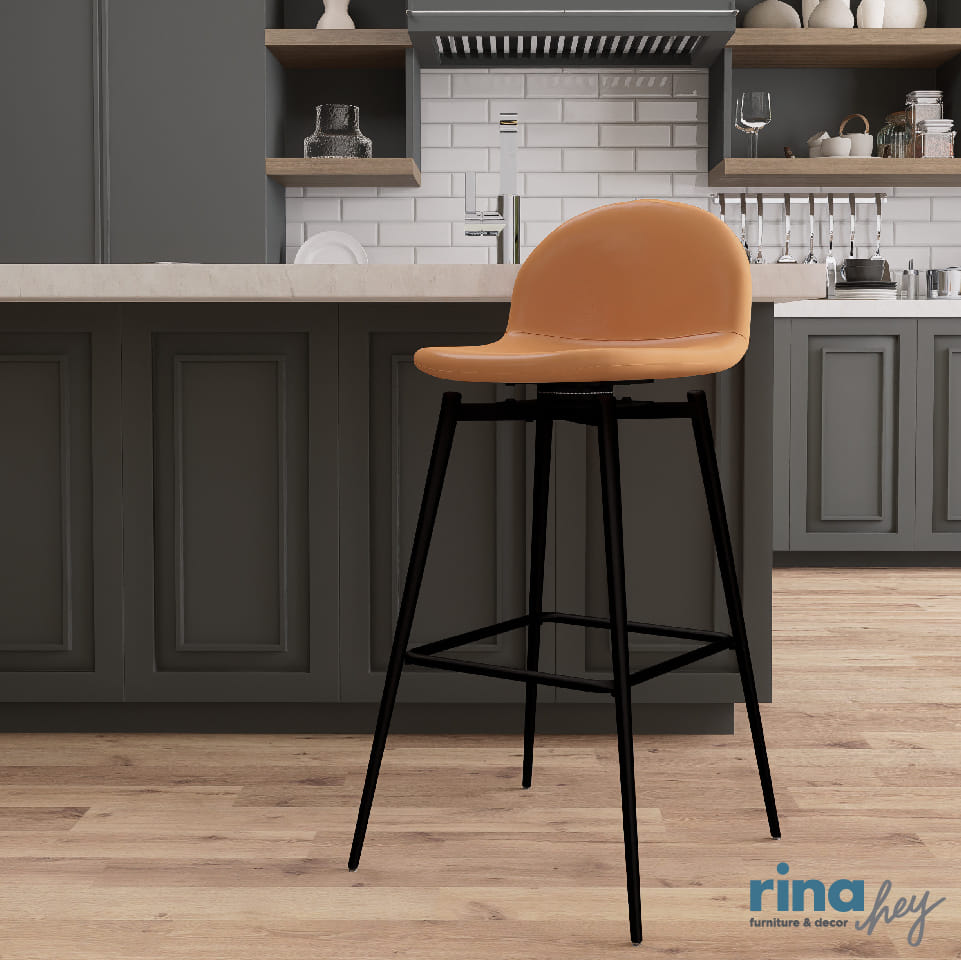 เก้าอี้บาร์แบบหมุนได้ RINA HEY รุ่น ARNO/65 สีคาราเมล_7