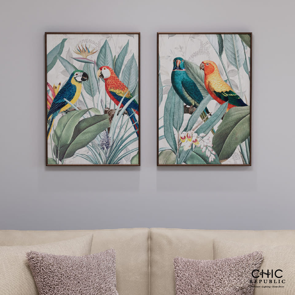 ภาพติดฝาผนัง CHIC REPUBLIC รุ่น PARROT PAIR-A/50X70 สีทอง/หลากสี_5
