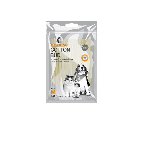 สำลีก้านสำหรับสุนัขและแมว BEARING ขนาด M 50 ก้าน/ถุง_0