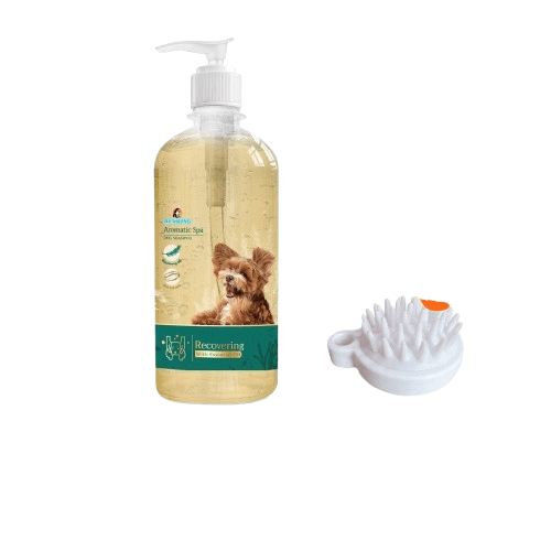 แชมพูสุนัข BEARING สูตรอโรม่า AROMATIC SPA ขนาด 450ML สำหรับสุนัขที่ขนร่วงง่าย (แถมฟรี หวีแปรงขน)_1