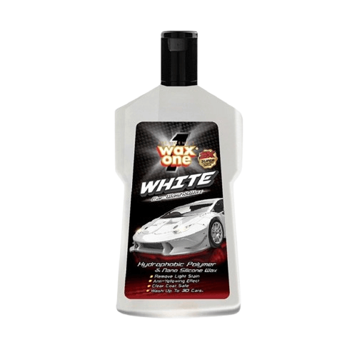 แชมพูล้างรถผสมแวกซ์ WAX ONE รุ่น WHITE CAR WASH AND WAX ขนาด 650ML (สำหรับรถสีขาวและสีอ่อน)_1