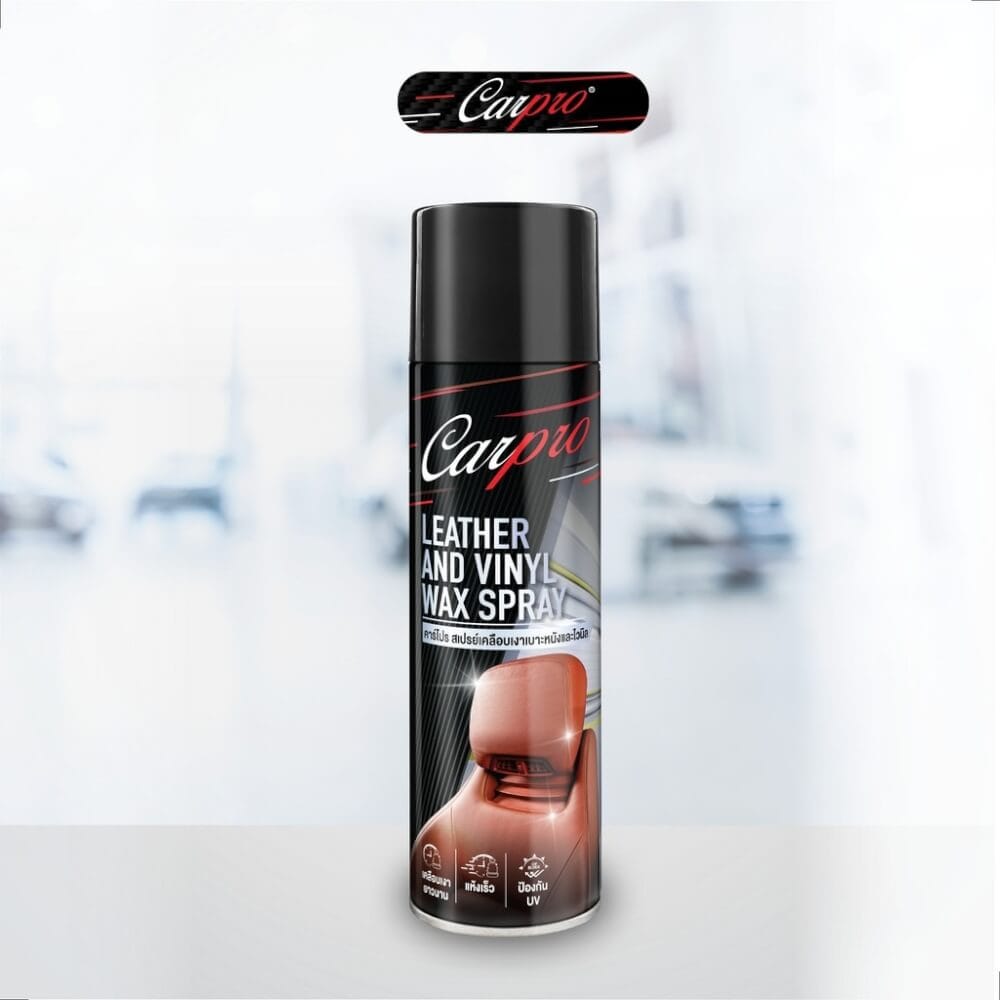 สเปรย์เคลือบเงาเบาะหนังและไวนิล WAX ONE รุ่นCARPRO LEATHER & VINYL WAX SPRAY ขนาด 600ML_2