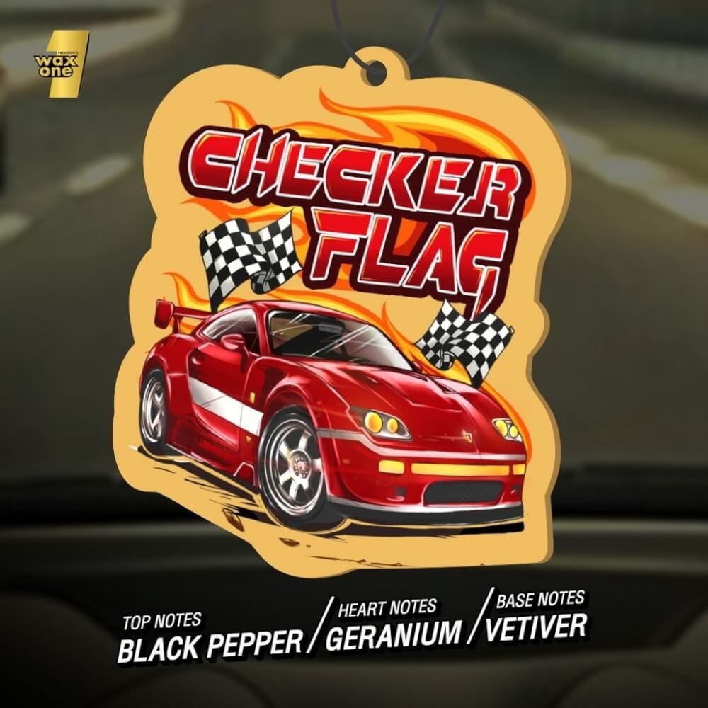 แผ่นน้ำหอมปรับอากาศในรถยนต์ WAX ONE รุ่นPRESIDENT'S WAXONE GOLD AIR FRESHENER ขนาด 13G กลิ่น CHECKER FLAG_2