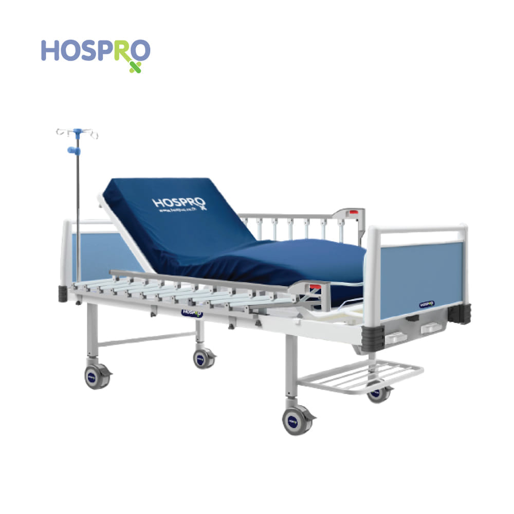 เตียงผู้ป่วยมือหมุน HOSPRO รุ่น H-MB313 3F BLUE  3 ไกร์ 3 ฟังก์ชัน_4