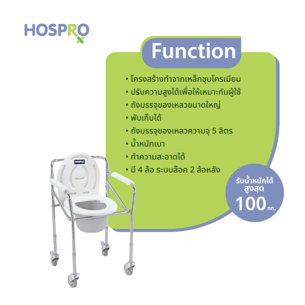 เก้าอี้นั่งถ่ายผู้สูงอายุ HOSPRO H-CM705