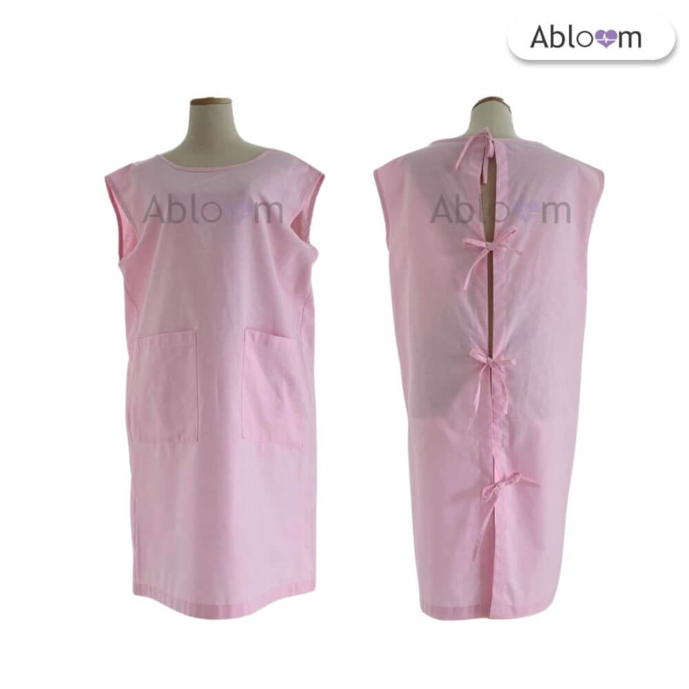 ชุดคลุม แบบผูกโบว์ด้านหลังแขนกุด ABLOOM 0040211012058_สีชมพู ไซซ์ L_0