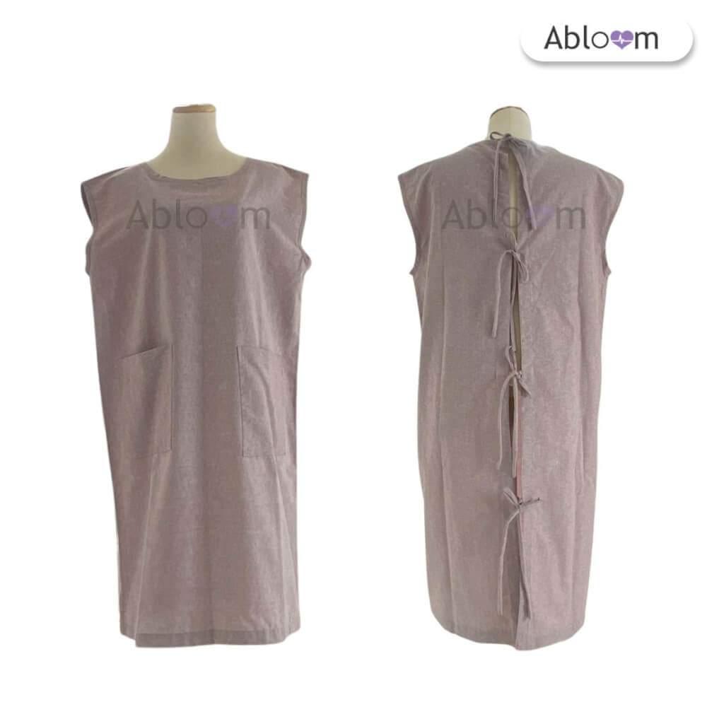 ชุดคลุม แบบผูกโบว์ด้านหลังแขนกุด ABLOOM 0040211005067_สีแดงอ่อน ไซซ์ XL_0