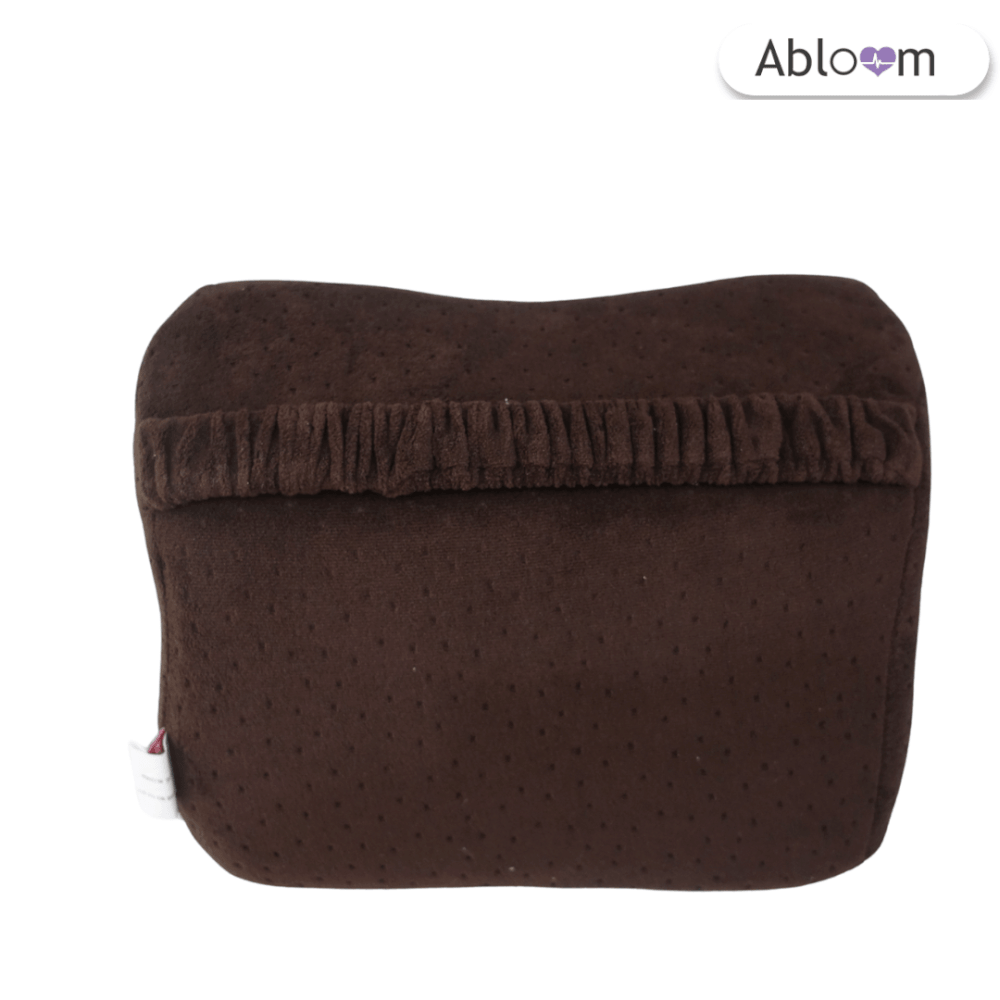 เซ็ตเบาะรองหลังและหมอนรองคอในรถ เมมโมรี่โฟม ABLOOM_สีน้ำตาล