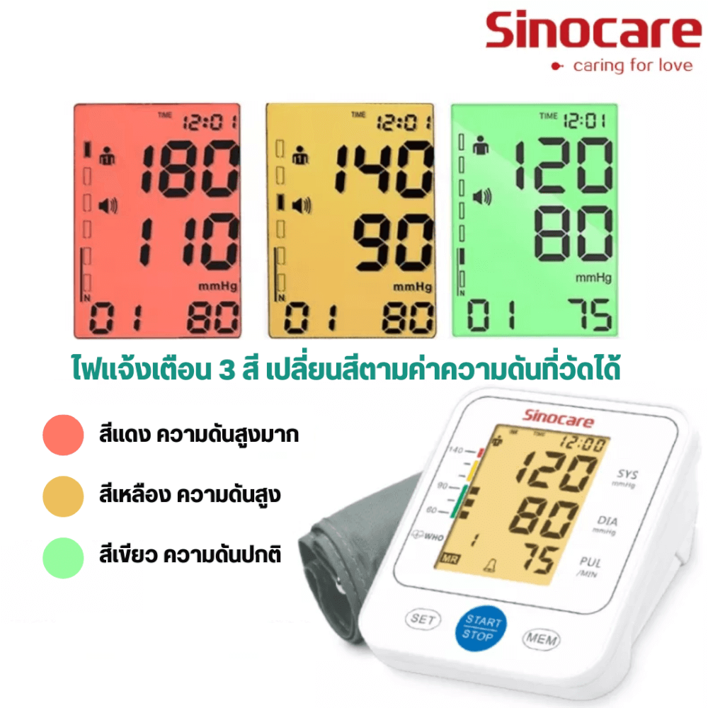 เครื่องวัดความดันโลหิต อิเล็กทรอนิกส์ SINOCARE รุ่น BSX516 0070060003013_2