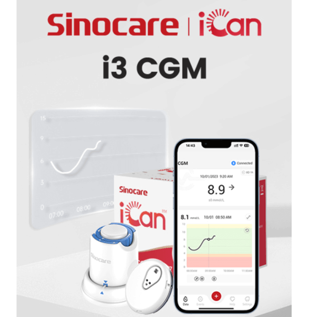เครื่องตรวจน้ำตาลแบบต่อเนื่อง SINOCARE รุ่น  ICAN CGM 0070090003014