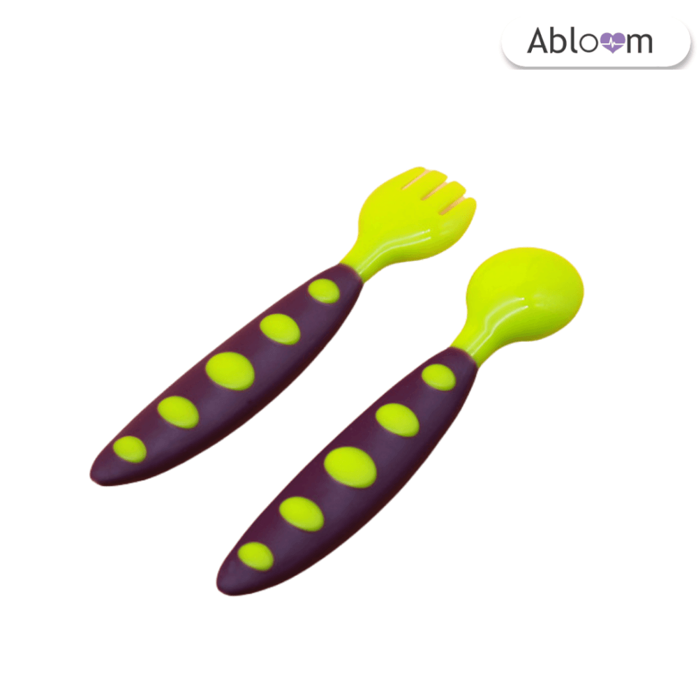 ช้อนหัดทานสำหรับเด็ก ABLOOM 0080016008016_สีม่วงลายจุด
