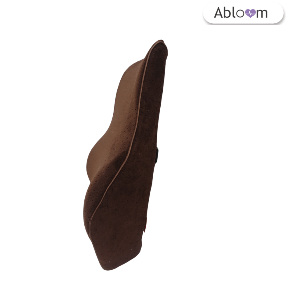 เซ็ตเบาะรองหลังและหมอนรองคอในรถ เมมโมรี่โฟม ABLOOM_สีน้ำตาล