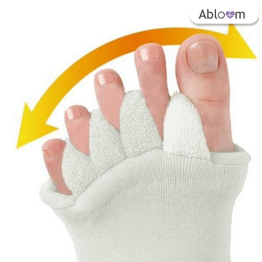 ถุงเท้าใส่นอน แบบแยกนิ้ว ABLOOM 0040122001011_เหลือง/ขาว_4