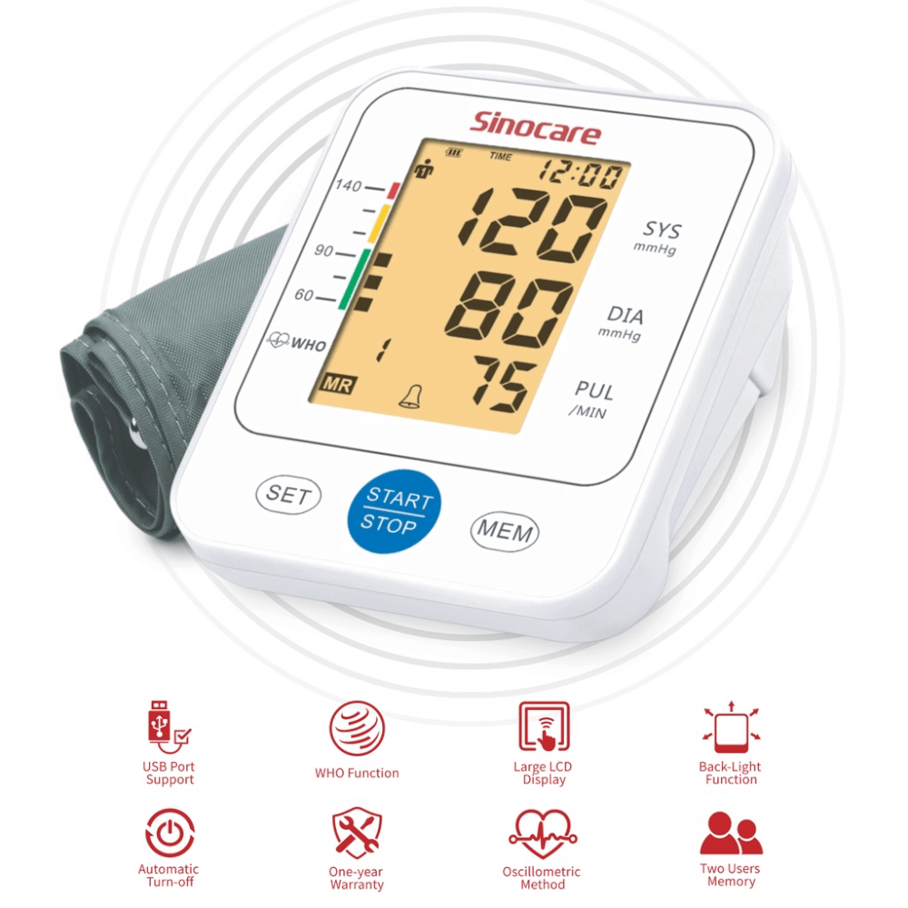 เครื่องวัดความดันโลหิต อิเล็กทรอนิกส์ SINOCARE รุ่น BSX516 0070060003013_4
