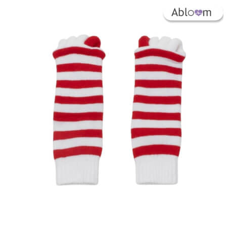 ถุงเท้าใส่นอน แบบแยกนิ้ว ABLOOM 0040122001011_สีขาว/แดง_2