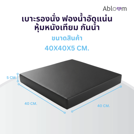 เบาะรองนั่ง ABLOOM 0190075004017 ขนาด 40×40×5 ซม. สีดำ_2