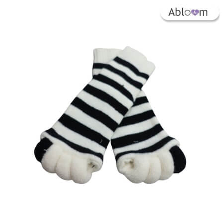 ถุงเท้าใส่นอน แบบแยกนิ้ว ABLOOM 0040122001011_สีขาว/ดำ_4