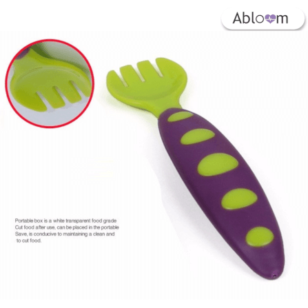 ช้อนหัดทานสำหรับเด็ก ABLOOM 0080016008016_สีม่วงลายจุด_5