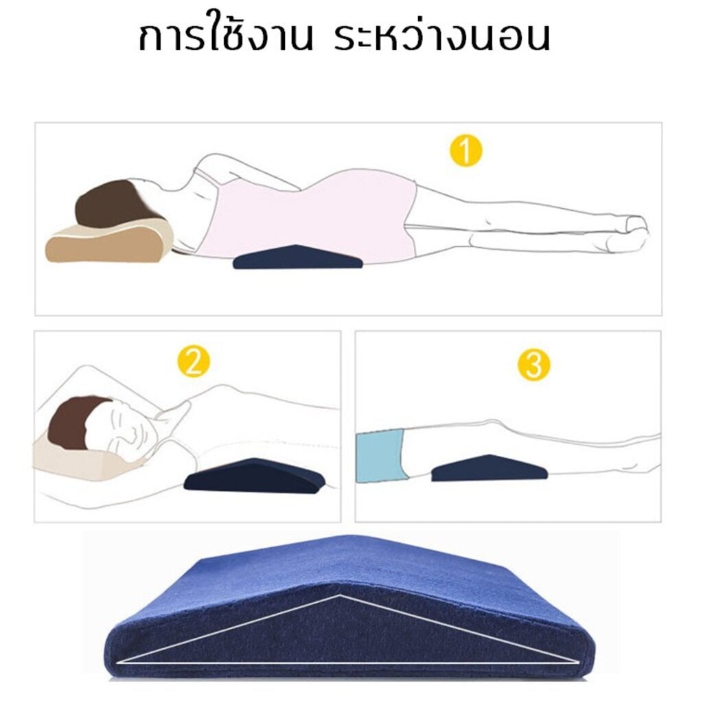 หมอนรองหลัง ABLOOM 60X24X4 ซม. สีน้ำเงิน_7