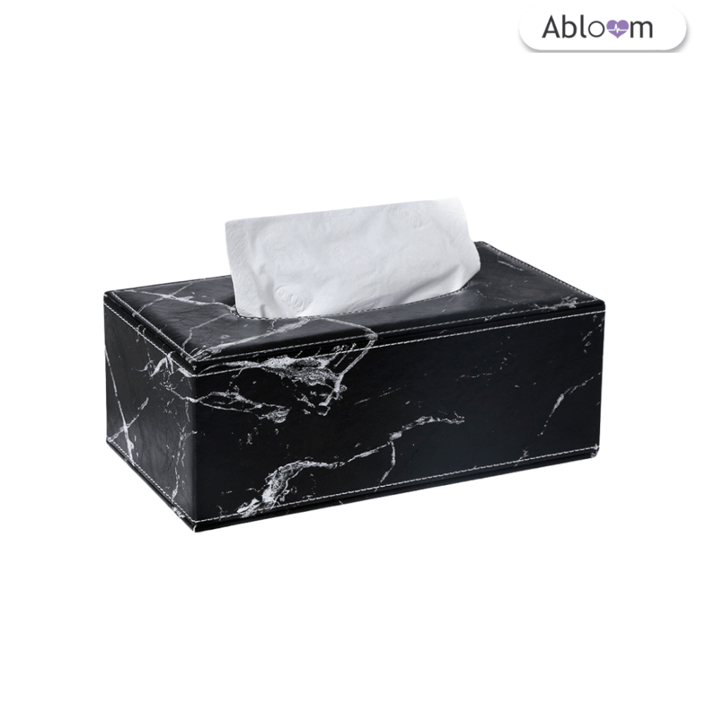  กล่องทิชชู่ ABLOOM 0230023004017_ลายหินอ่อน สีดำ