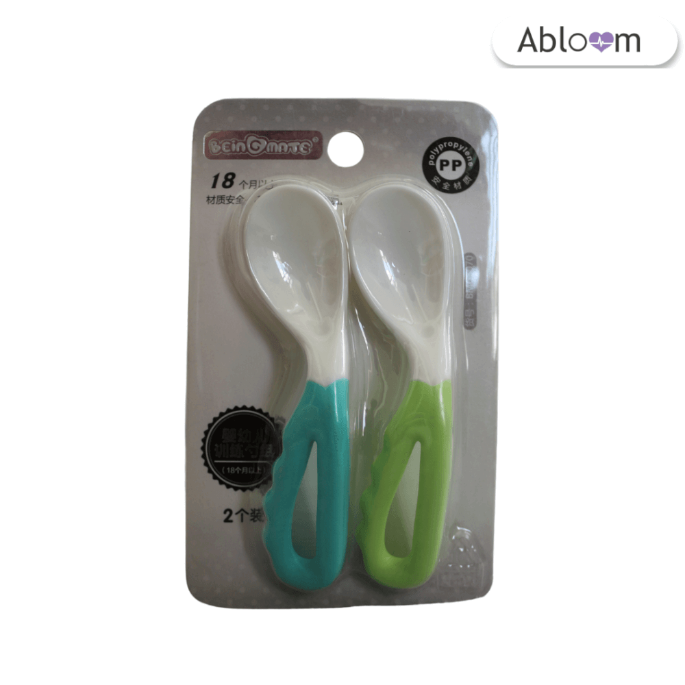   ช้อนสำหรับเด็ก ฝึกทานอาหารด้วยตัวเอง ABLOOM 0080016008016_(คู่สีฟ้า/เขียว) _5