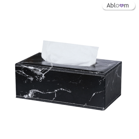  กล่องทิชชู่ ABLOOM 0230023004017_ลายหินอ่อน สีดำ_1