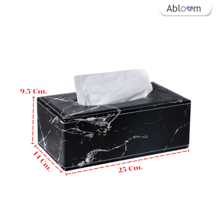 กล่องทิชชู่ ABLOOM 0230023004017_ลายหินอ่อน สีดำ_2