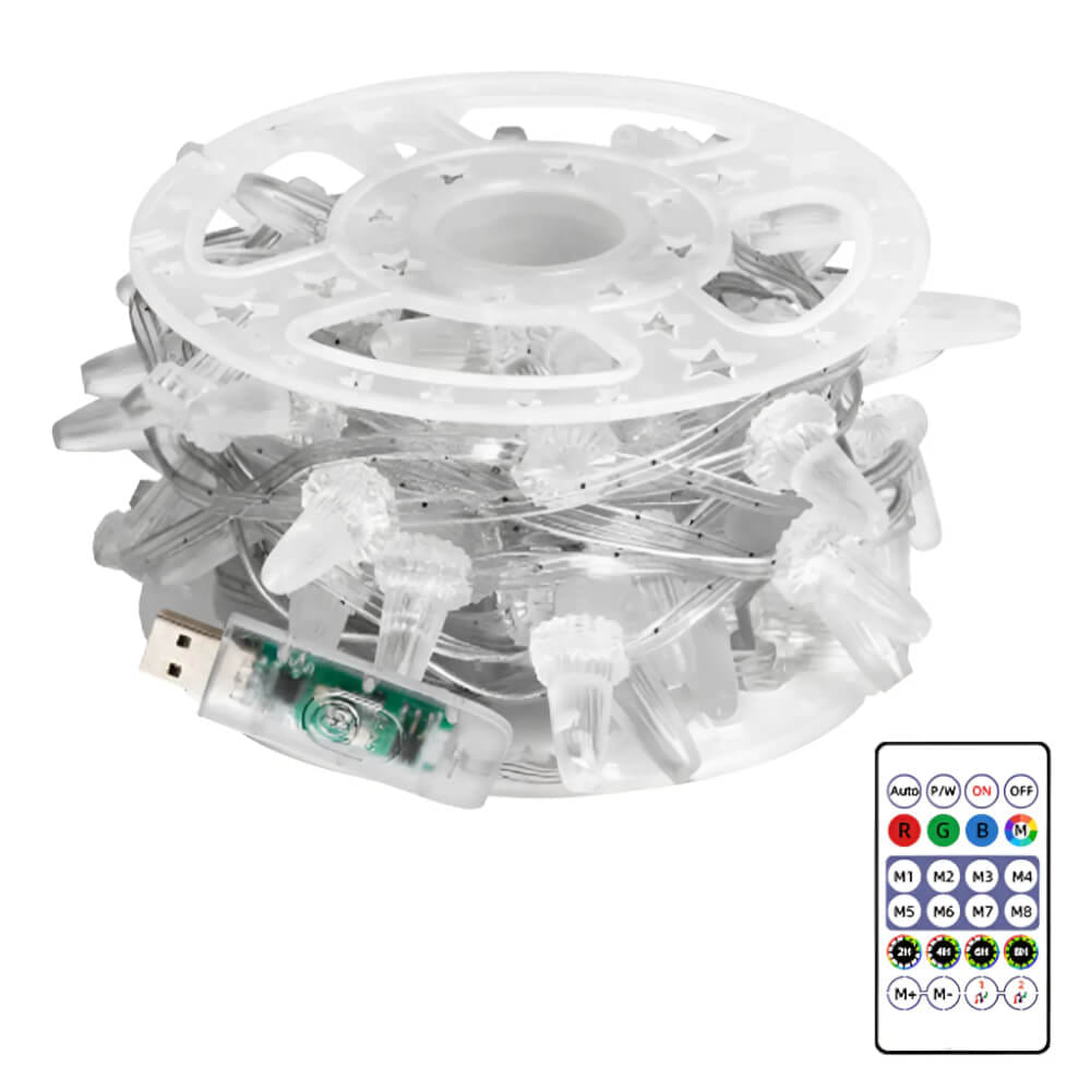 ไฟเส้นกระพริบ RGB พร้อมรีโมทคอนโทรล THAI SUN SPORT รุ่น FEST0067 5V 10M
