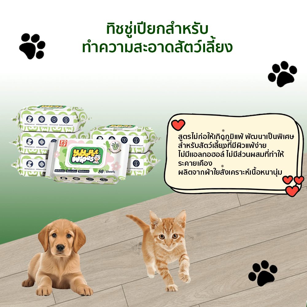 ทิชชู่เปียกสำหรับสัตว์เลี้ยง YOYO PET ( แพ็ค 6) รุ่น PET0017
