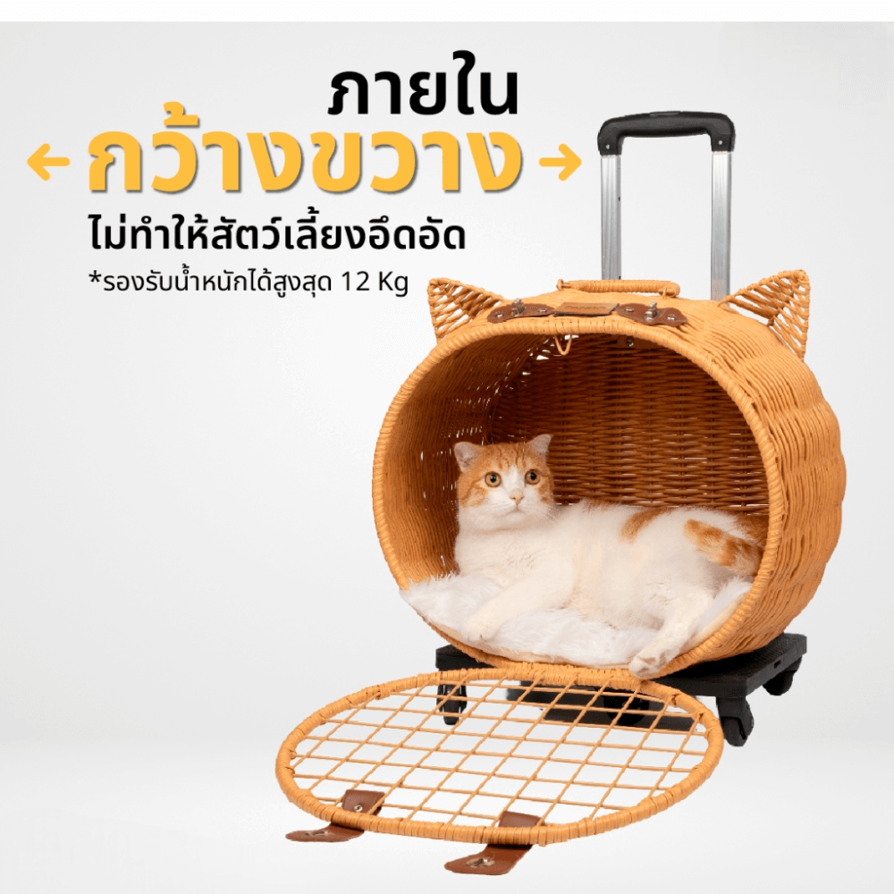 กระเป๋าเดินทางใส่สัตว์เลี้ยงไม้หวาย THAI SUN SPORT รุ่น PET0037