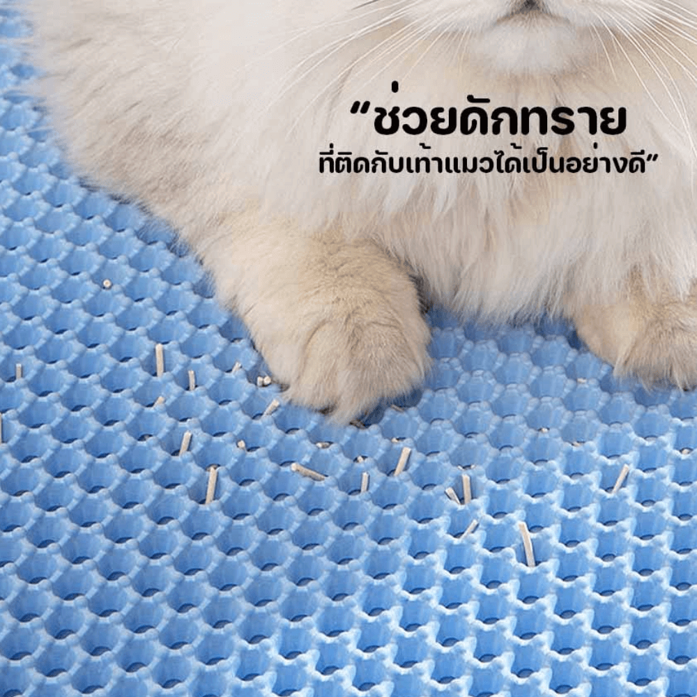 แผ่นดักทรายแมว พรม 2 ชั้น THAI SUN SPORT รุ่น PET0025-BU