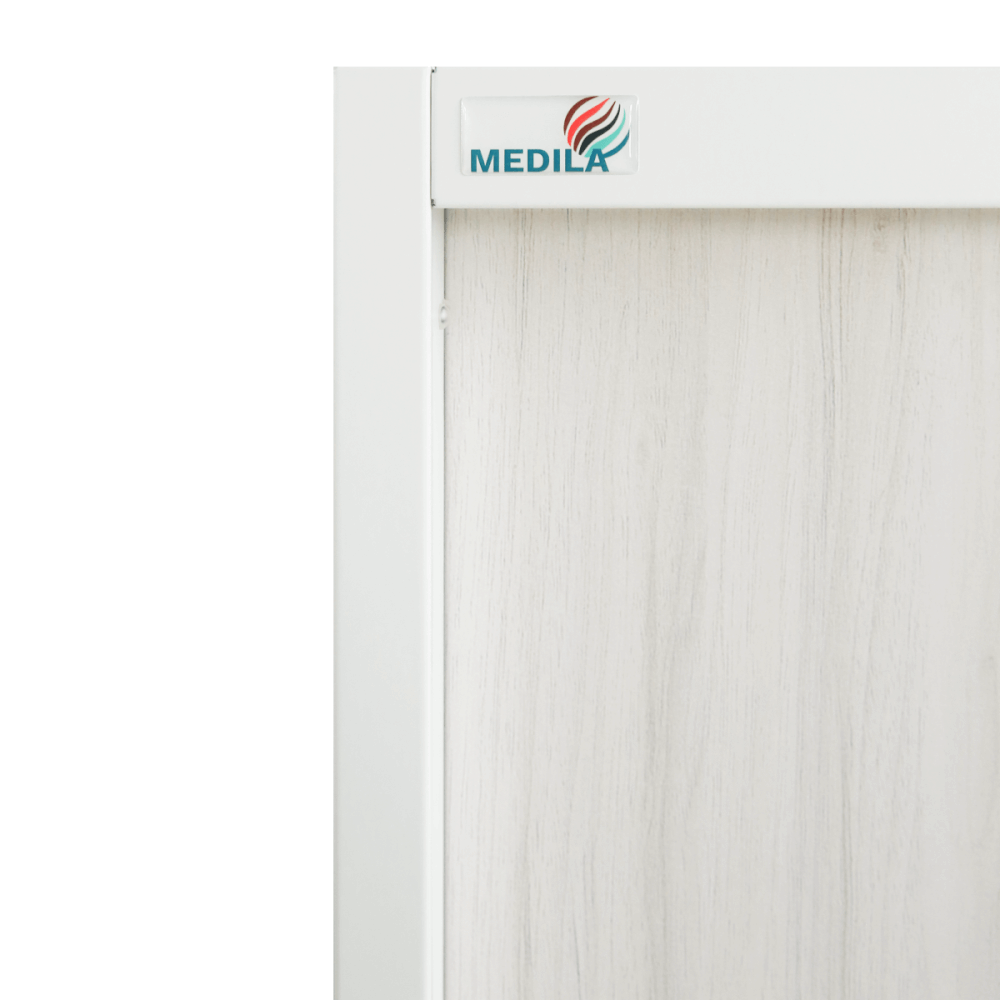 ตู้เสื้อผ้าเหล็กพร้อมกระจกเงา MEDILA รุ่น SH0206WH-WD-BE ลายไม้สีเบจ_5
