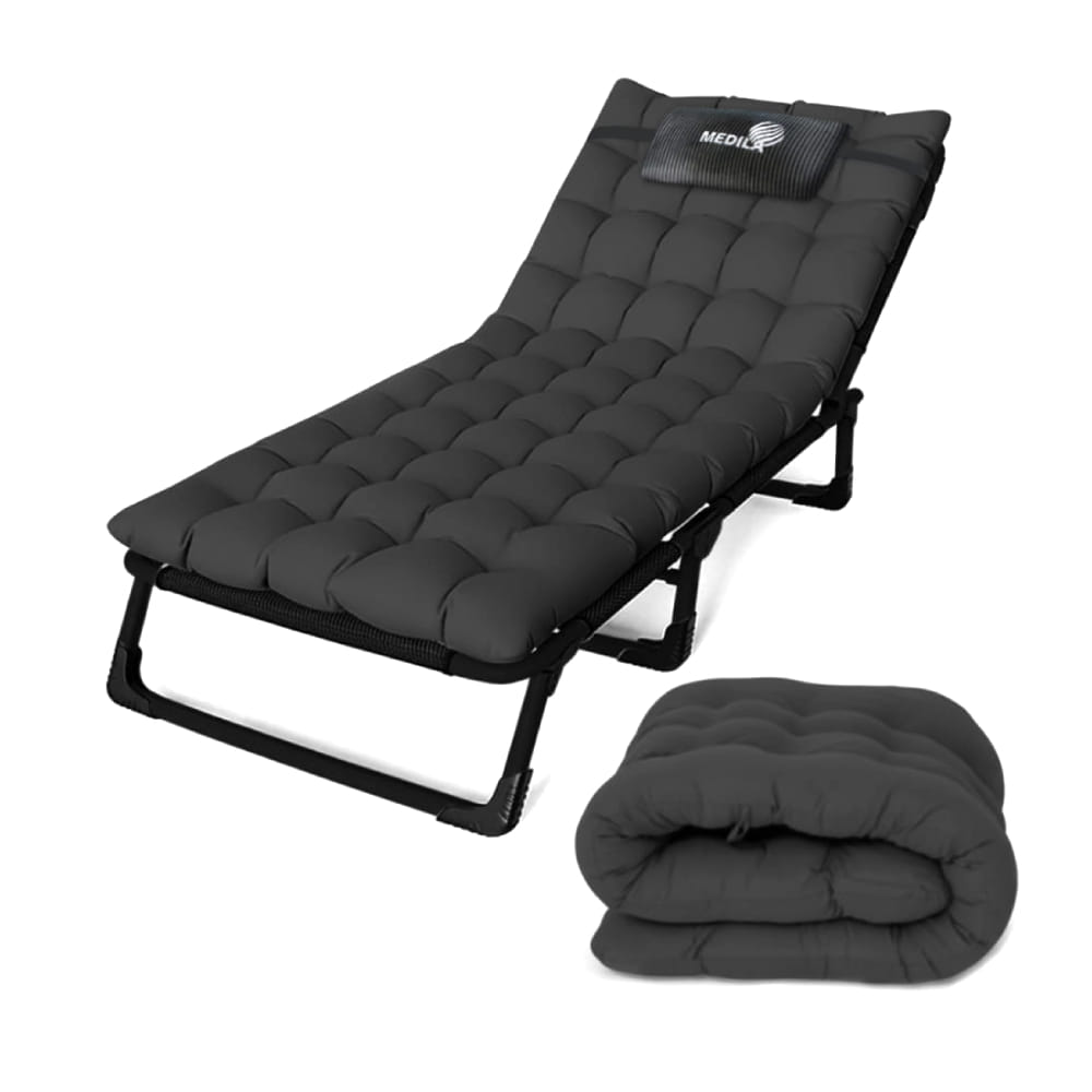 เตียงพับ MEDILA รุ่น CH0138BK ขนาด 55X170X29 ซม. สีดำ_0