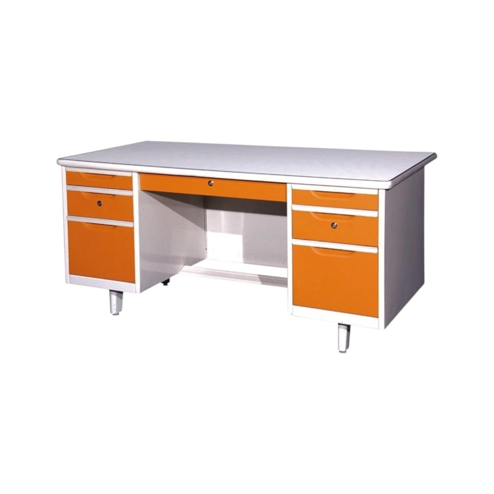 โต๊ะทำงานเหล็ก THAI SUN SPORT รุ่น TFI-N-5FT 152.4X76.2X75 ซม. สีเทา-ส้ม_0