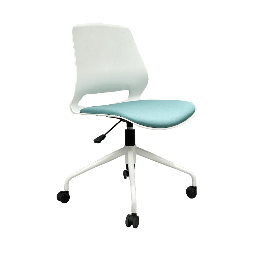 เก้าอี้สำนักงาน MEDILA รุ่น CH0186W-LB-WH มีล้อ สีขาว-ฟ้า (ไม่ประกอบ)_4